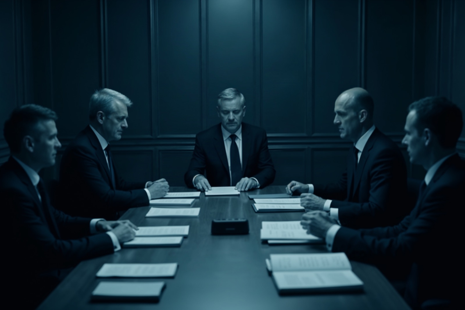 Board members reviewing papers ahead of a scheduled meeting